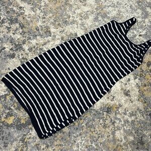 Express White and Navy Bodycon Midi Dress